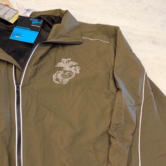 NWT New Balance Men's Olive Windbreaker Jacket - USMC Marines - Picture 8 of 12